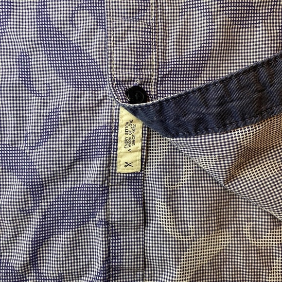 Marc Ecko Cut & Sew Long Sleeve Button Down Blue Gingham Paisley Size XL - Picture 7 of 8